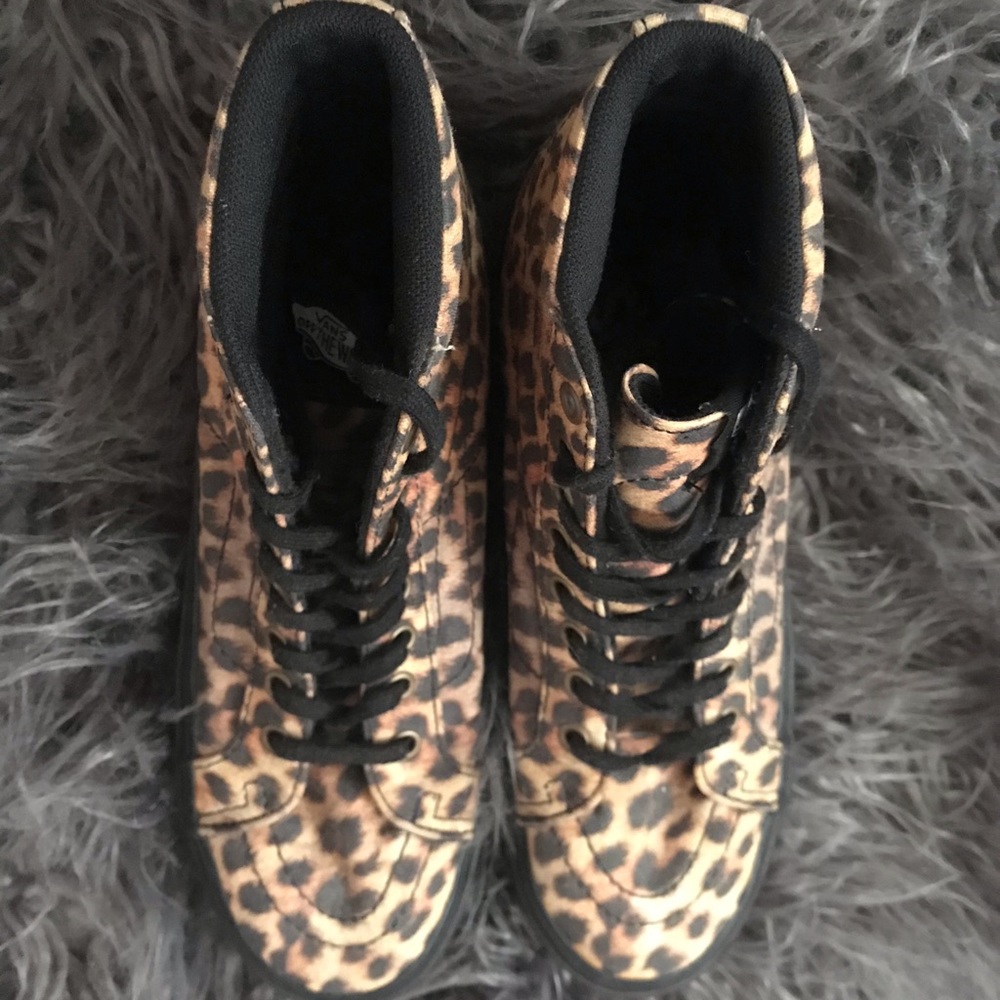 Vans cheetah print sk8 hi platforms
